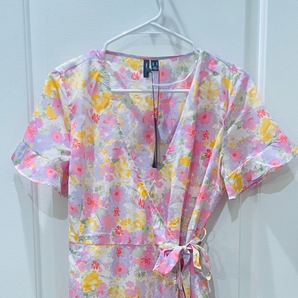 NEW…Vero Moda Henna Frill Floral Wrap Dress - Picture 4 of 4